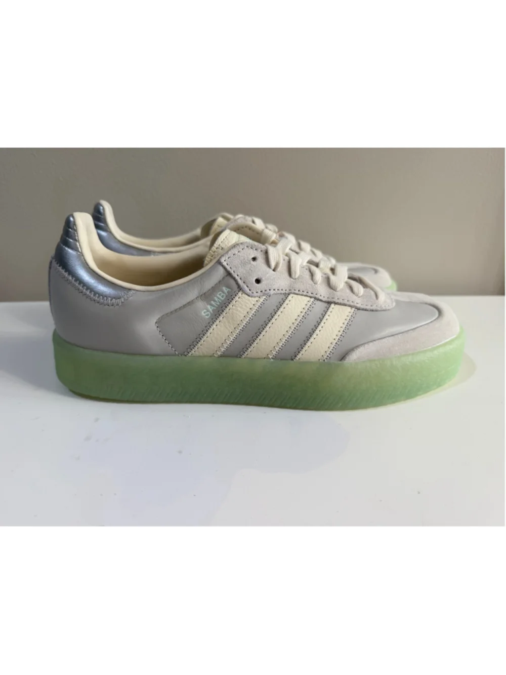 Adidas Samba XLG Glow Green Gum Platform Sneakers